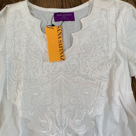 NWT Cream Sana Safinaz embroidered kaftan size small - Picture 3 of 4